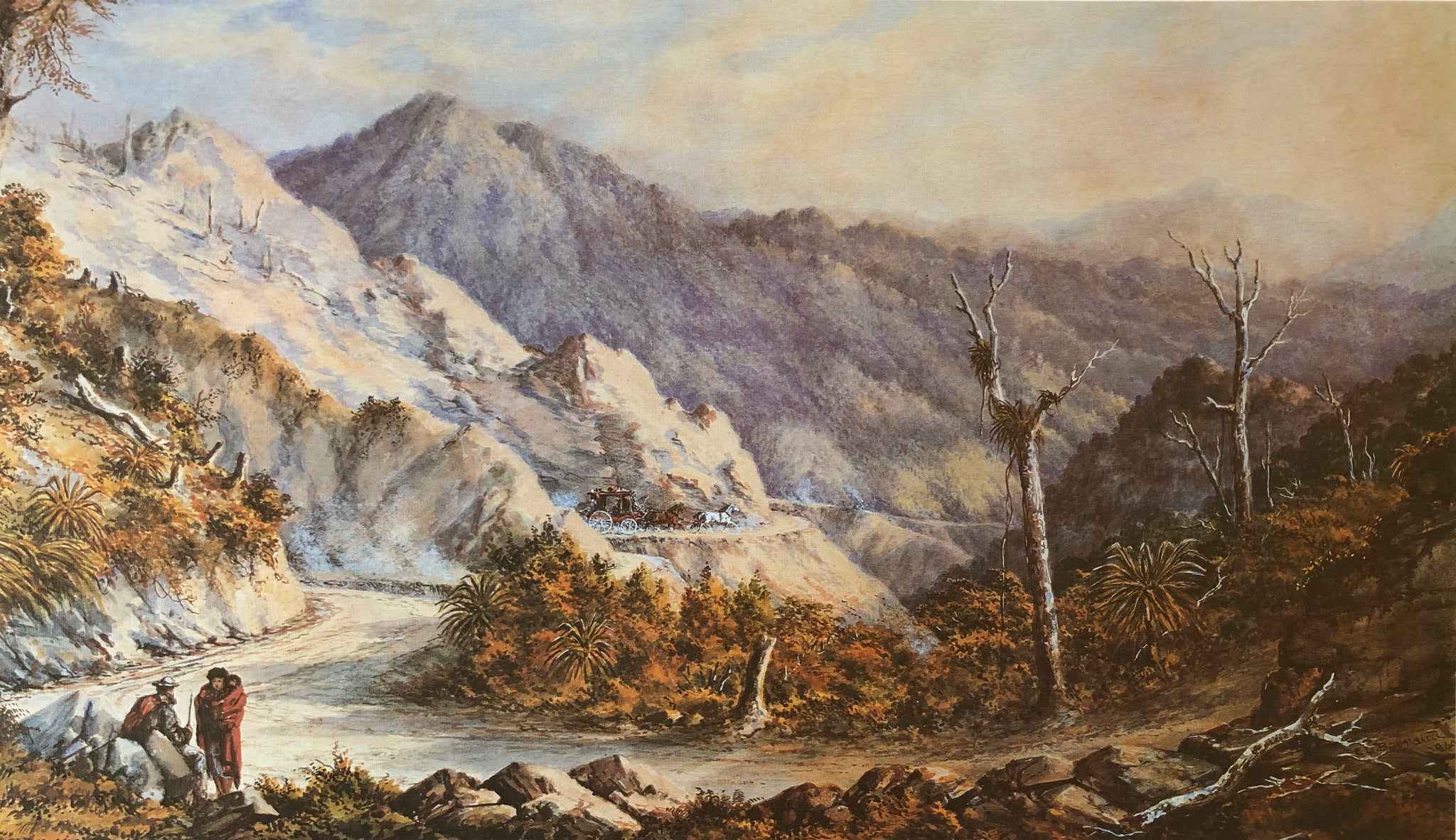 "Road Over the Rimutakas", 1869 - Charles Decimus Barraud